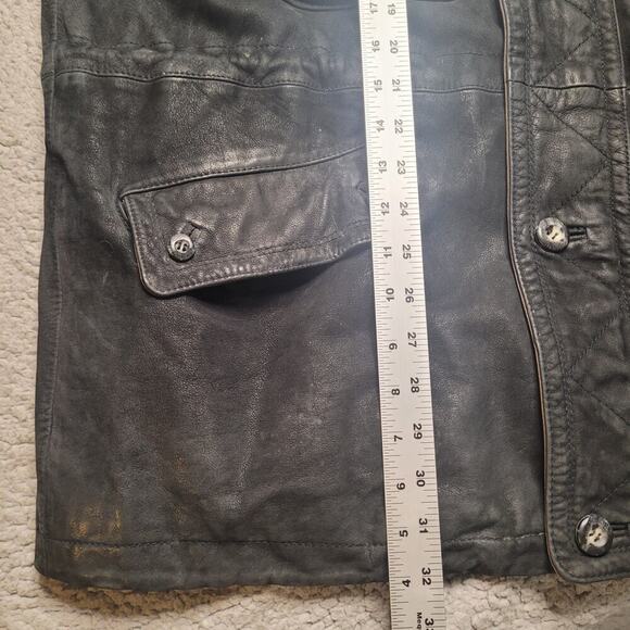 VTG The Territory Ahead Field Jacket Large Black Suede Utility Safari Distressed - Picture 11 of 12